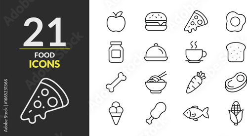 food line icon set