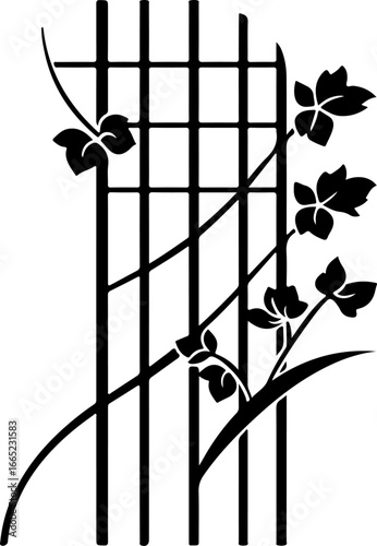 Floral Vine on Trellis  Vector  graphics art