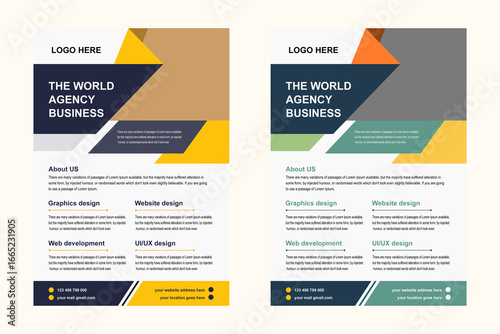 Standard size A4 business agency flyer design template Stock Vector image JPG file