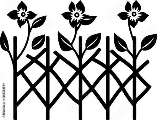 Floral Vine on Trellis  Vector  graphics art