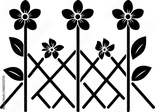 Floral Vine on Trellis  Vector  graphics art