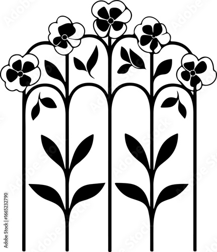 Floral Vine on Trellis  Vector  graphics art