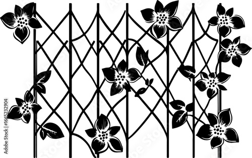 Floral Vine on Trellis  Vector  graphics art
