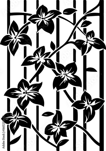 Floral Vine on Trellis  Vector  graphics art