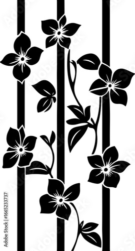 Floral Vine on Trellis  Vector  graphics art