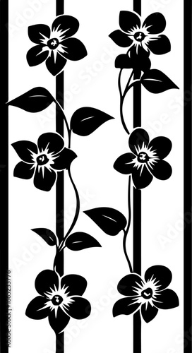 Floral Vine on Trellis  Vector  graphics art