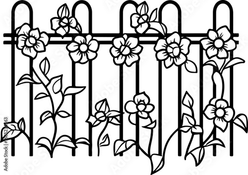 "Floral Trellis Silhouette Design" Vector Bundle