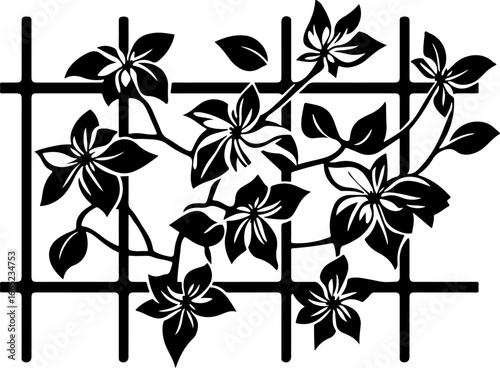"Floral Trellis Silhouette Design" Vector Bundle