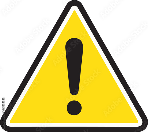 Warning icon.Danger warning icon.Yellow caution sign with exclamation mark.Warning attention icon. Alert icon.