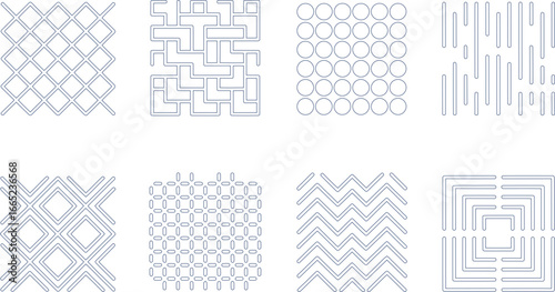 Geometric Tile Patterns, Various Textures, Seamless Background, Abstract Shapes Design