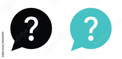 Illustration of question marks in speech bubbles, , representing inquiry, uncertainty, and the search for answers and solutions