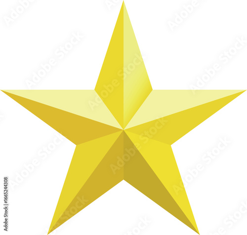 Gold star. Golden Christmas star isolated on white background. Nice illustration of a 3d look Gold star on white background. Star vector collection.	