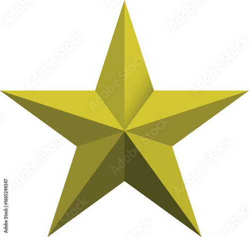 Gold star. Golden Christmas star isolated on white background. Nice illustration of a 3d look Gold star on white background. Star vector collection.	