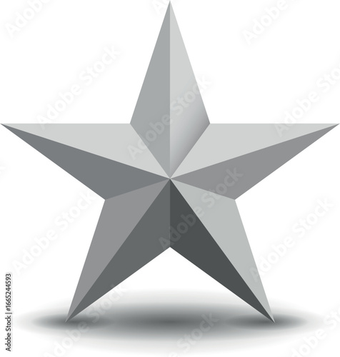 Black and White star. Golden Christmas star isolated on white background. Nice illustration of a 3d look Black and White star on white background. Star vector collection.
