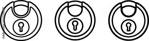 Disc lock round security outline vector