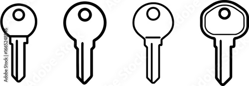 Key blank uncut metal outline vector