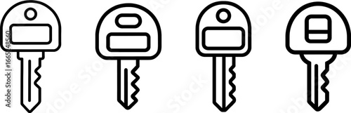 Key cover cap identifier outline vector