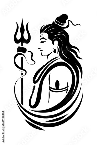 Stunning silhouette of Lord Shiva a symbol of divinity and power perfect for spiritual designs
