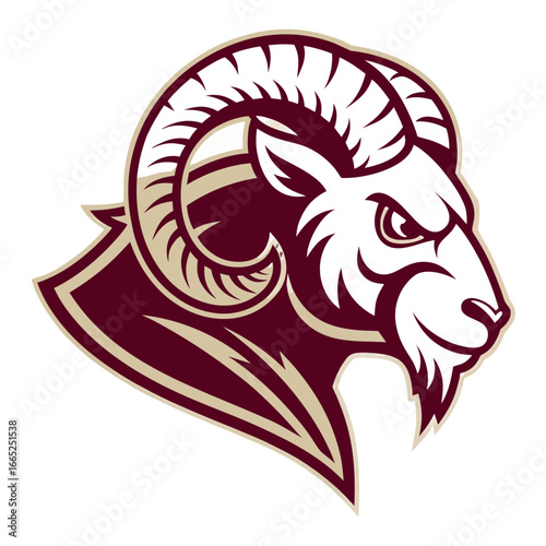 Ram Horn Mascot Logo Vector, Aggressive Esports Head Icon Transparent