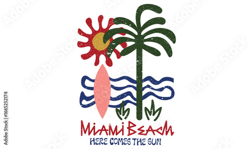 Summer vibes artwork. Miami beach. Life is good. Tropical palm tree design. Sunshine paradise graphic print design. Beach modern abstract art. Sunshine on my mind.