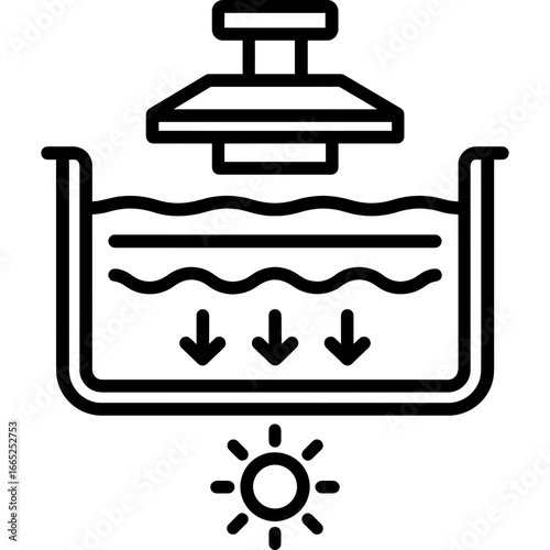 Resin 3d printer vat outline vector