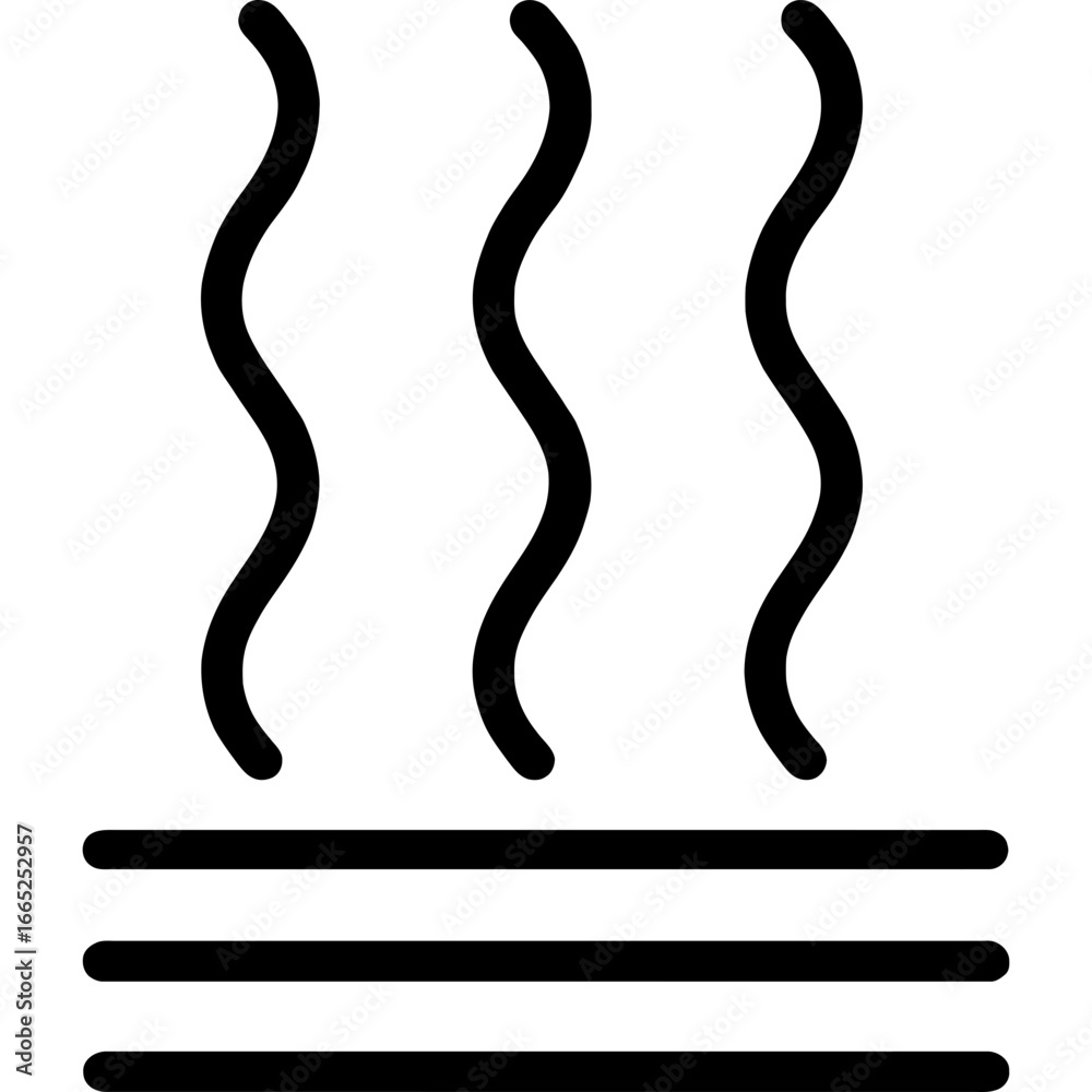 Obraz premium Heat waves rising shimmer outline vector