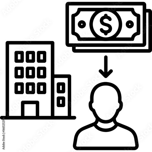 Dividend payment flow outline vector