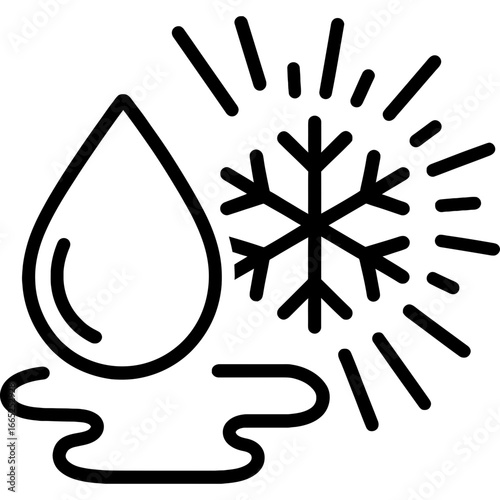 Flash freeze instant solidification outline vector