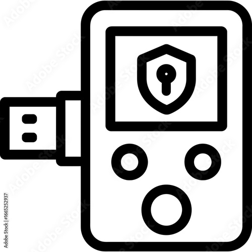 Hardware wallet device outline vector