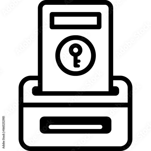 Hotel key card slot reader outline vector