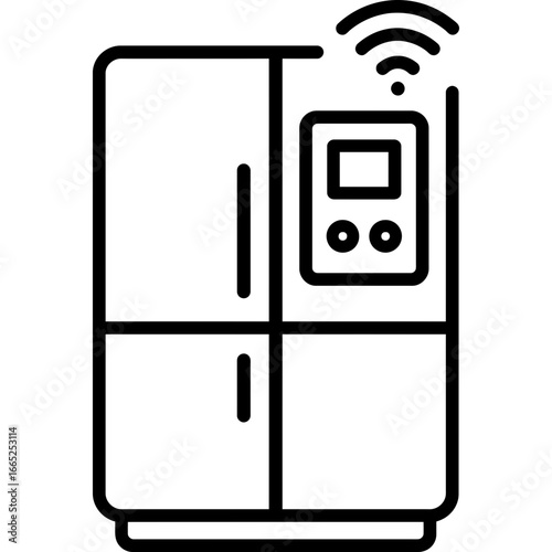Smart refrigerator outline vector