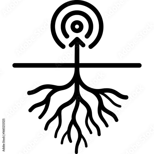 Root cause origin source outline vector