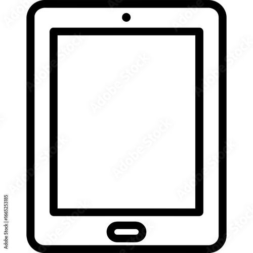 Tablet device outline vector