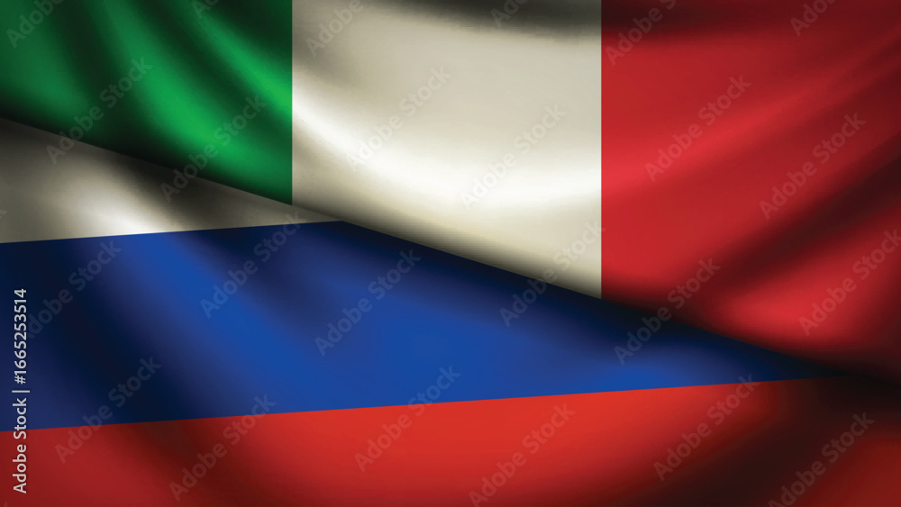 Obraz premium russia and italy flag fusion design