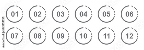 Set of numbers 1 - 10 . Number circles set 1 to 10 . Set of Round one to ten numbers icon vector illustration isolated on white background.