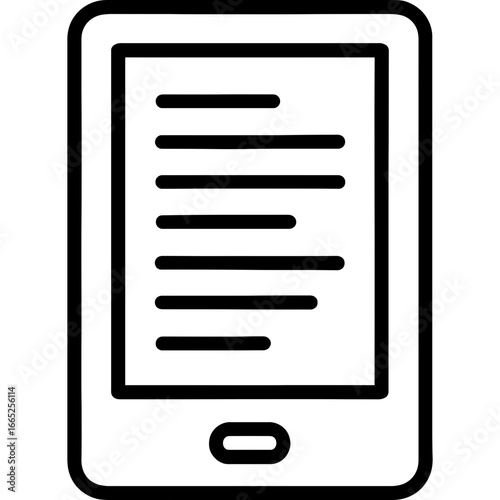 E-reader device outline icon vector