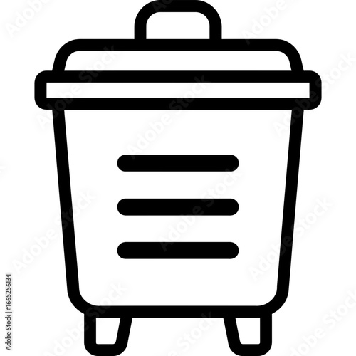 Compost bin outline icon vector