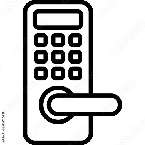 Smart lock digital keypad outline icon vector