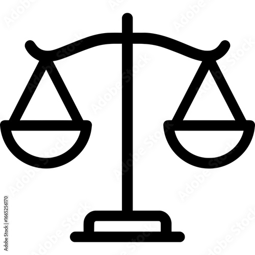 Scales of justice outline icon vector