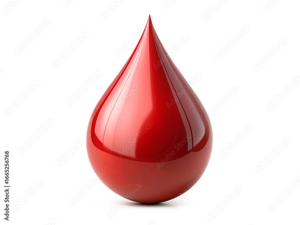 Obraz premium Single red blood drop on black background