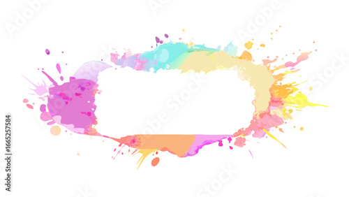 Watercolor splash frame background with vibrant colors for artistic design and creative projects needs here