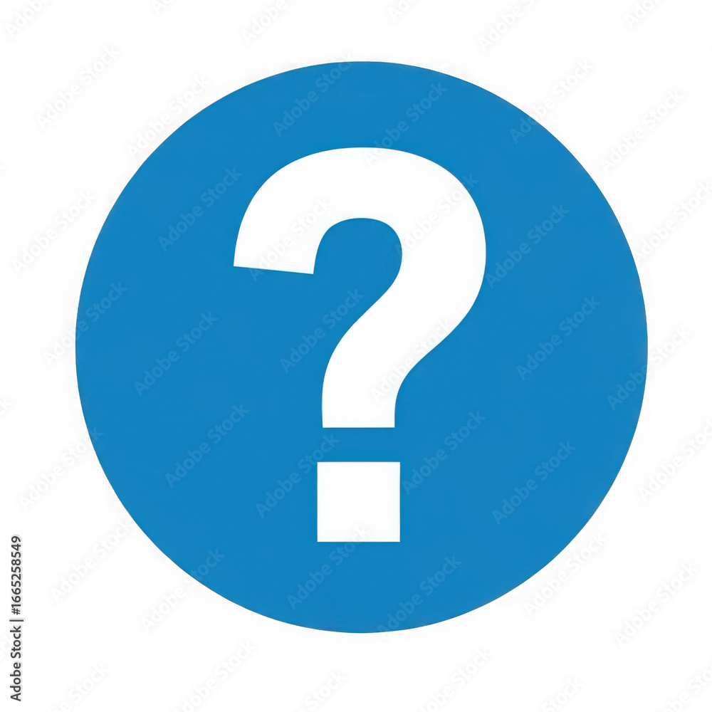 Large white question mark symbol inside a bright blue circle on a black background transparent background Large white question mark symbol inside a bright blue circle on a black background transparent background