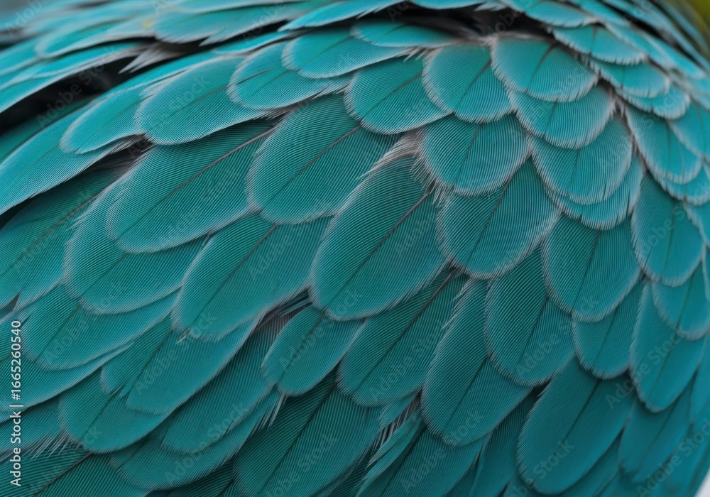 Obraz premium Close up macro texture of vibrant blue and green macaw feathers