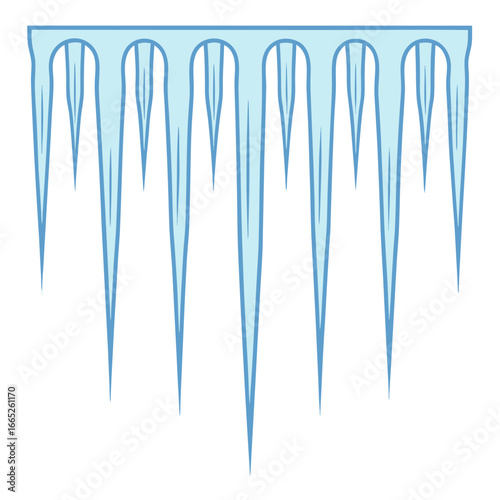 Illustration of hanging icicles isolated on white background isolated on transparent background