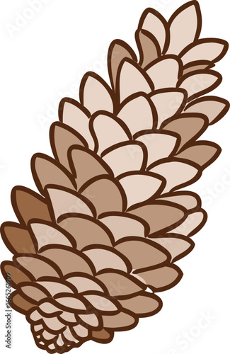 Detailed pine cone illustration isolated on white background isolated on transparent background