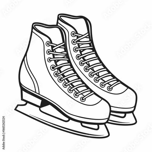 Pair of ice skates with laces isolated on white background isolated on transparent background
