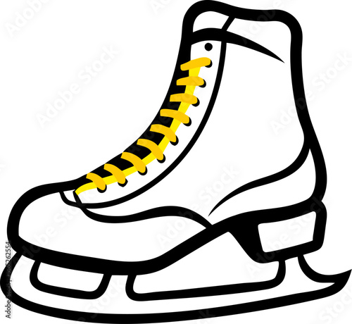 Pair of ice skates with detailed laces isolated on white background isolated on transparent background