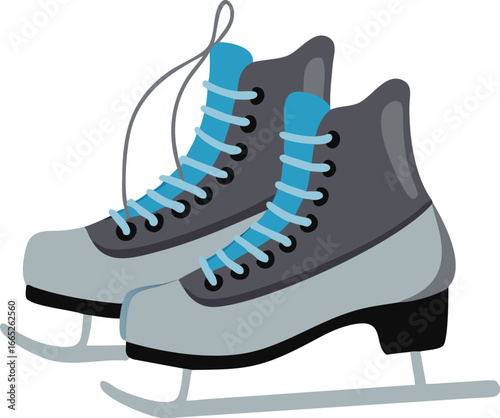 Pair of ice skates with laces isolated on white background isolated on transparent background