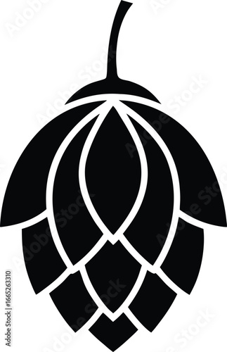 Beer hops vector icon. Hop cone, brewery logo
