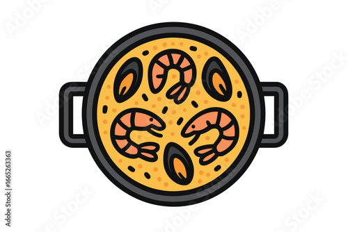 Vector Illustration of Paella Pan Icon